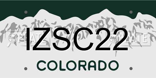 IZSC22 Colorado License Plate