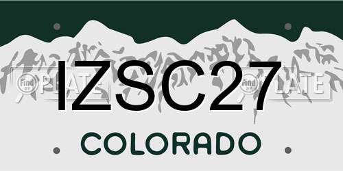IZSC27 Colorado License Plate