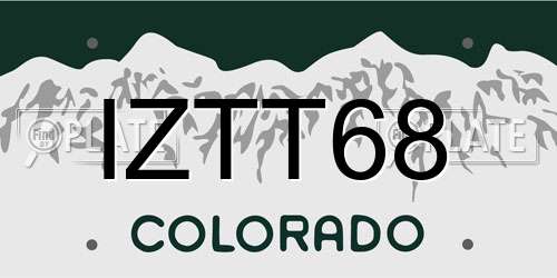 IZTT68 Colorado License Plate