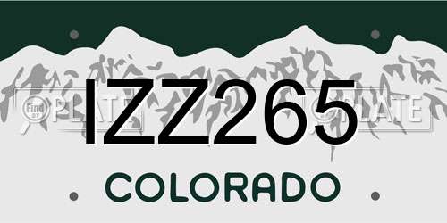IZZ265 Colorado License Plate