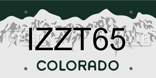 IZZT65 Colorado License Plate
