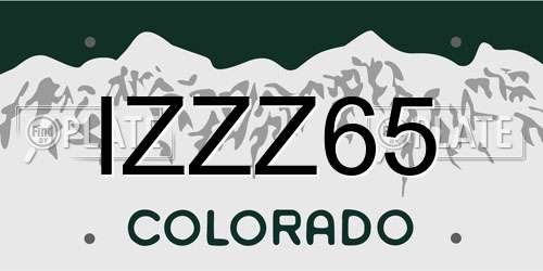 IZZZ65 Colorado License Plate