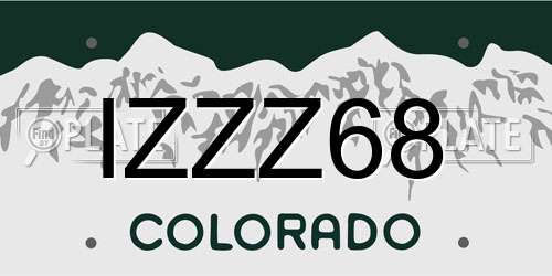 IZZZ68 Colorado License Plate