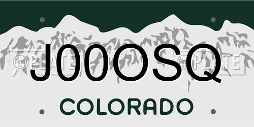 J00OSQ Colorado License Plate