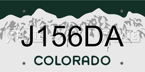 J156DA Colorado License Plate