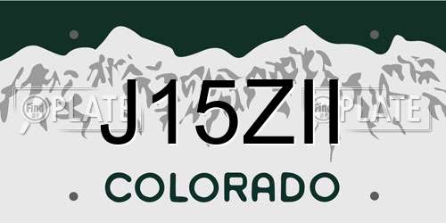 J15ZII Colorado License Plate