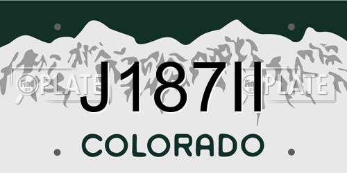 J187II Colorado License Plate