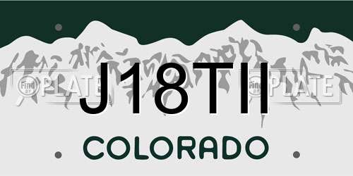 J18TII Colorado License Plate