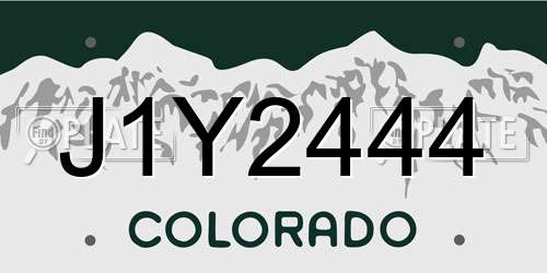 J1Y2444 Colorado License Plate