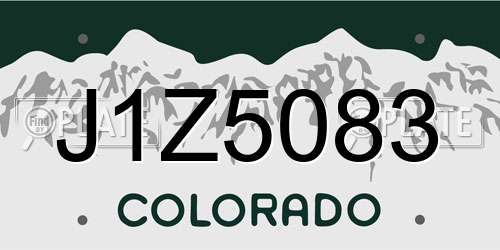 J1Z5083 Colorado License Plate
