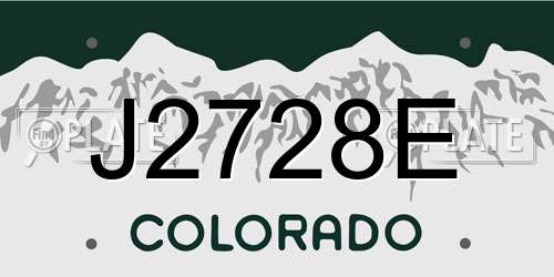 J2728E Colorado License Plate