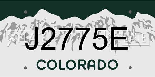 J2775E Colorado License Plate