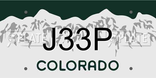 J33P Colorado License Plate