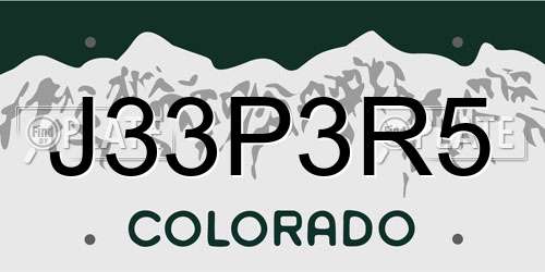 J33P3R5 Colorado License Plate