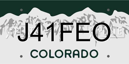 J41FEO Colorado License Plate