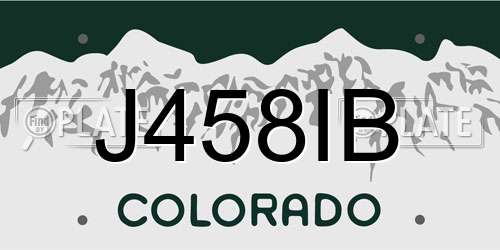 J458IB Colorado License Plate