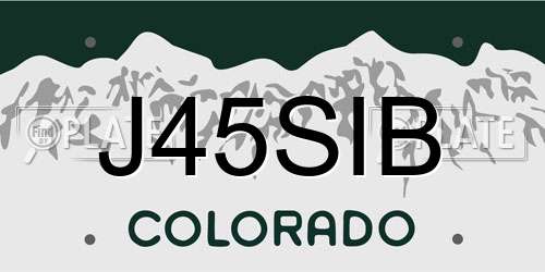 J45SIB Colorado License Plate
