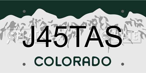 J45TAS Colorado License Plate
