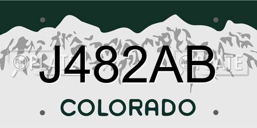 J482AB Colorado License Plate