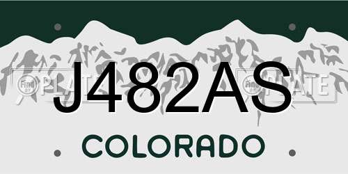 J482AS Colorado License Plate