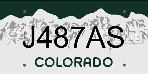 J487AS Colorado License Plate