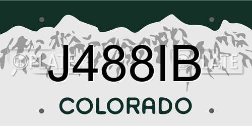 J488IB Colorado License Plate