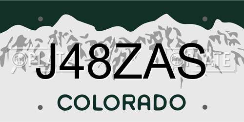 J48ZAS Colorado License Plate