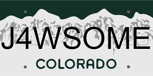J4WSOME Colorado License Plate