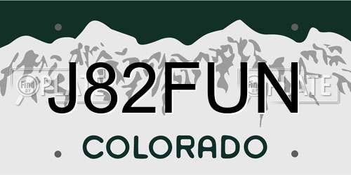 J82FUN Colorado License Plate