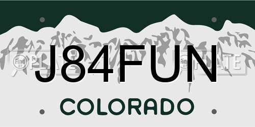 J84FUN Colorado License Plate