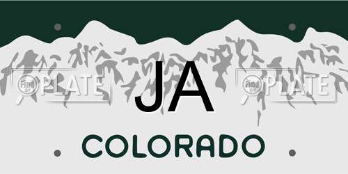 JA Colorado License Plate