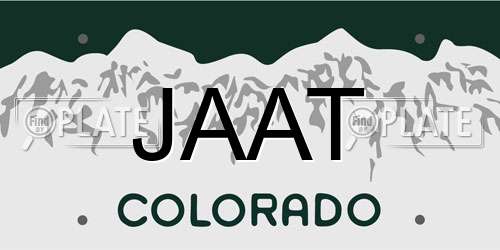 JAAT Colorado License Plate