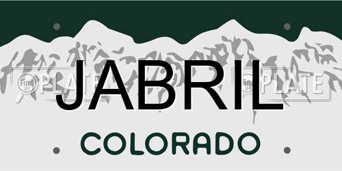 JABRIL Colorado License Plate