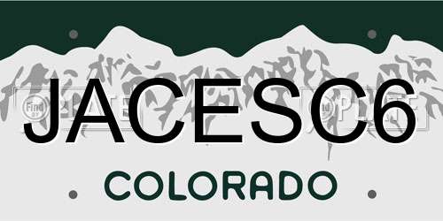 JACESC6 Colorado License Plate
