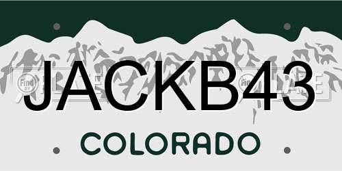 JACKB43 Colorado License Plate