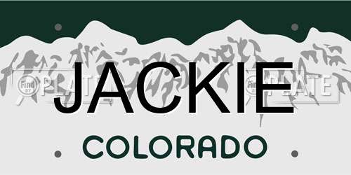 JACKIE Colorado License Plate