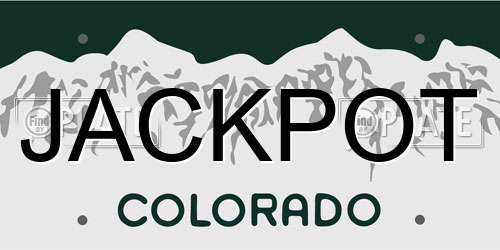 JACKPOT Colorado License Plate