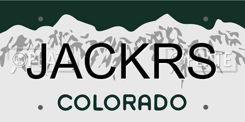 JACKRS Colorado License Plate