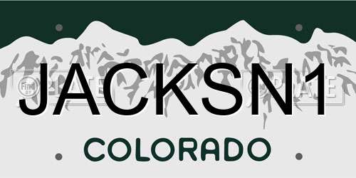 JACKSN1 Colorado License Plate