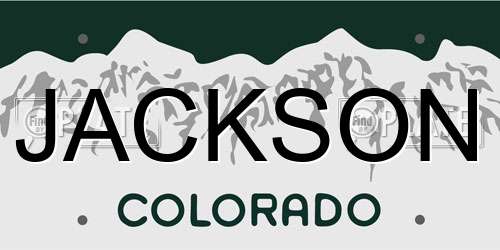 JACKSON Colorado License Plate