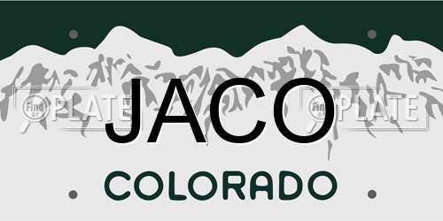 JACO Colorado License Plate