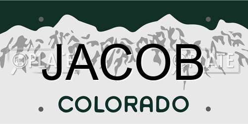 JACOB Colorado License Plate