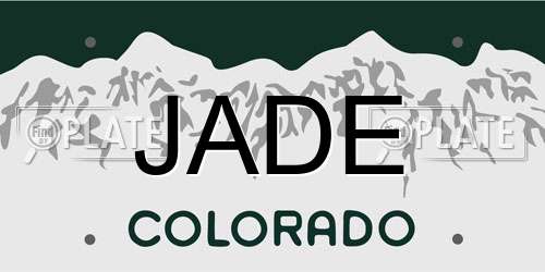 JADE Colorado License Plate