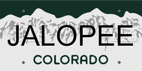 JALOPEE Colorado License Plate
