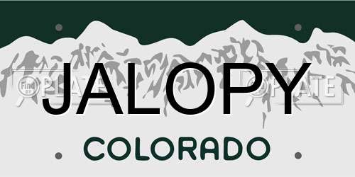 JALOPY Colorado License Plate