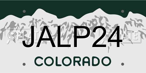 JALP24 Colorado License Plate