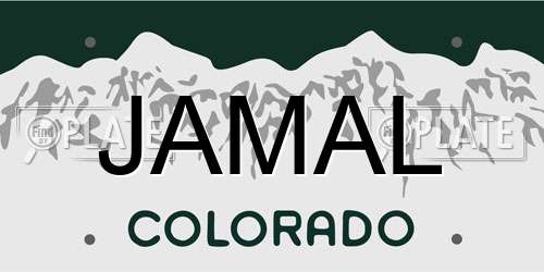 JAMAL Colorado License Plate