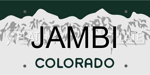 JAMBI Colorado License Plate