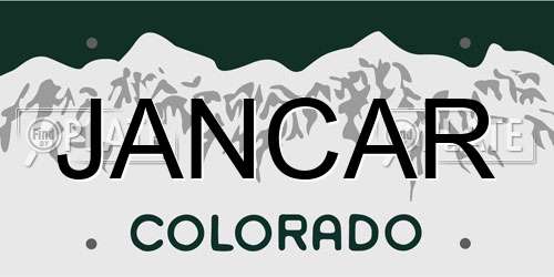 JANCAR Colorado License Plate