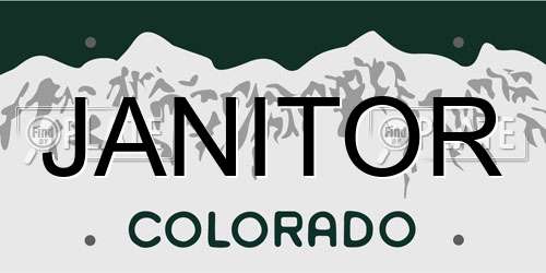 JANITOR Colorado License Plate